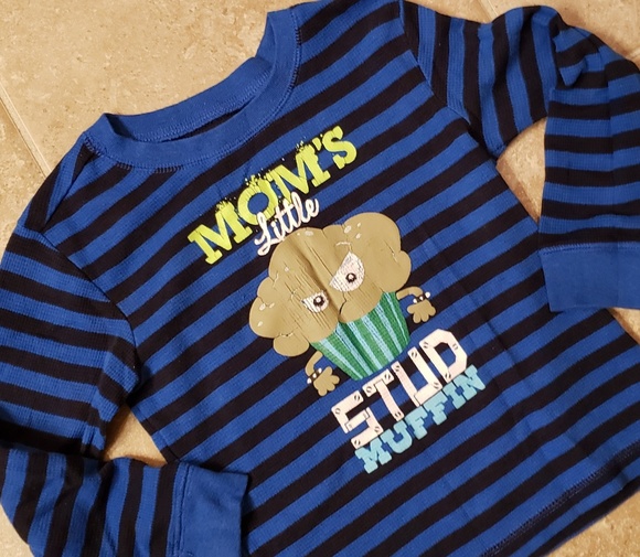 Toddler Boys Long Sleeve Graphic Striped Thermal - Picture 1 of 3